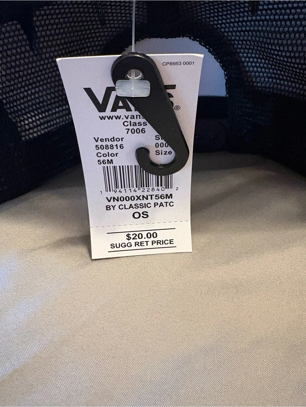 Vans Kids OS Checkerboard Black/White Classic Patch Cap